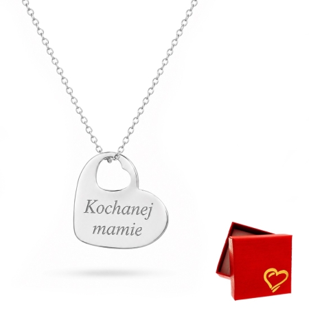 Naszyjnik srebrny 925 SERCE z grawerem dla Mamy dla Niej personalizowany